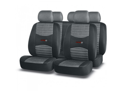 Чехлы "Premier" CARBON SRS AIRBAG полиэстер (Т.Серый/СВ.Серый)