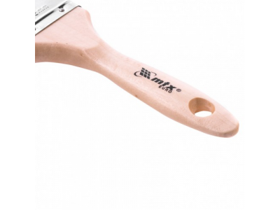 Кисть плоская "Евро" 1,5", натуральная щетина, деревянная ручка Mtx