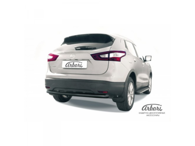 Защита заднего бампера Arbori d57 черная NISSAN QASHQAI 2014-
