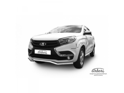Защита переднего бампера Arbori d42 "волна" LADA XRAY 2016-
