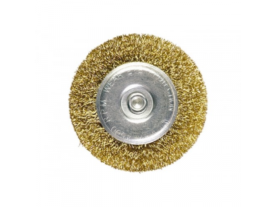 Щетка для дрели, 30 мм, плоская со шпилькой, латунированная витая проволока // MATRIX