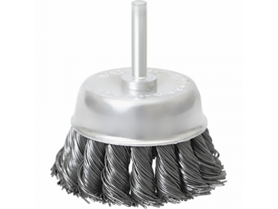 Щетка для дрели, 65 мм, "чашка" со шпилькой, крученая металлическая проволока // MATRIX