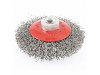 Щетка для УШМ, 100 мм, М14, "тарелка", витая проволока// MATRIX