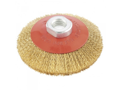 Щетка для УШМ, 125 мм, М14, "тарелка", витая проволока// MATRIX