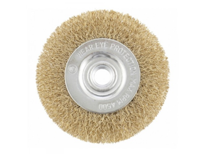 Щетка для УШМ, 100 мм, М14, плоская, латунированная витая проволока// MATRIX