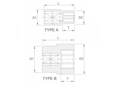 Головка торцевая 6гр. 3/8" 12мм
