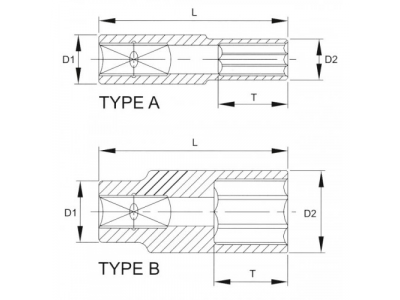 Головка торцевая глубокая 6гр. 3/8" 20мм