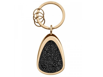 Брелок Mercedes Key Ring, Crystal, Swarovski, pink gold colours / black